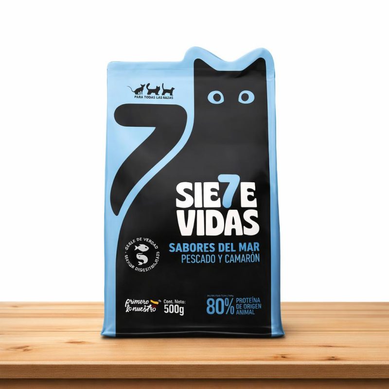 7 VIDAS GATO SABORES DEL MAR _ TAMAÑO X 500 GR