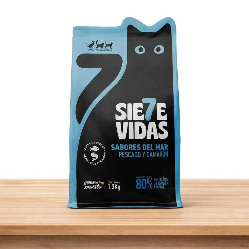 7 VIDAS GATO SABORES DEL MAR _ TAMAÑO X 1.3 KG