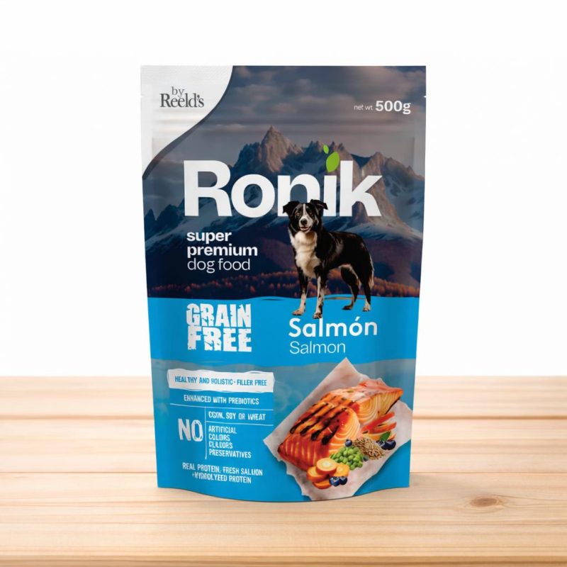RONIK ALIMENTO HUMEDO GRAIN FREE X 500 GR _ SABOR SALMON