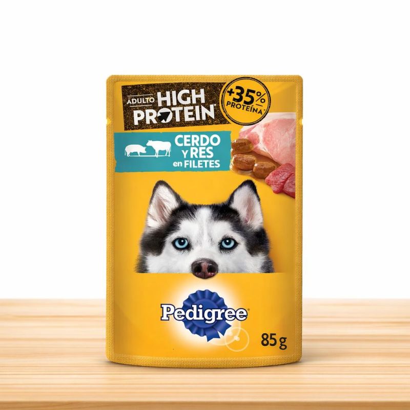 POUCHE PEDIGREE ADULTO HIGH PROTEIN X 85 GR _ SABOR CERDO/RES