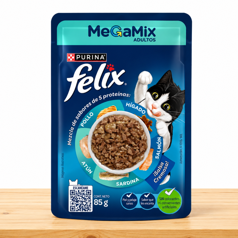 POUCHE FELIX X 85 GR _ SABOR MEGAMIX