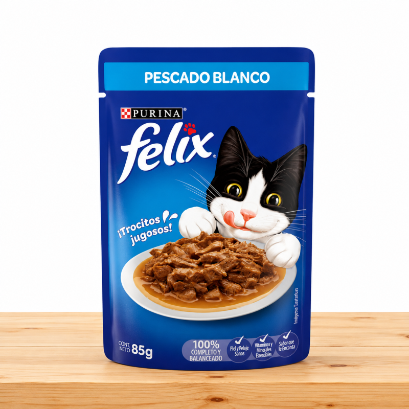 POUCHE FELIX X 85 GR _ SABOR PESCADO BLANCO