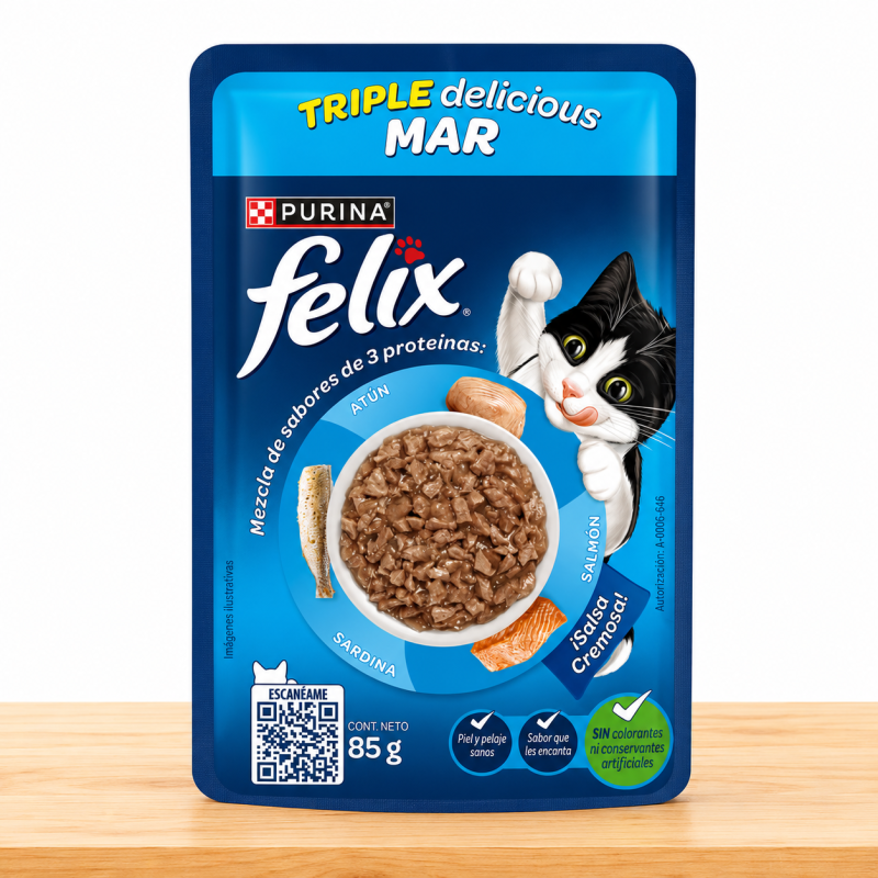 POUCHE FELIX X 85 GR _ SABOR TRIPLE DELICIOUS MAR