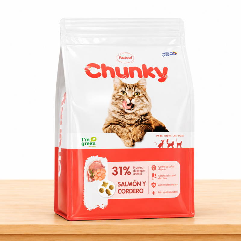 CHUNKY GATO ADULTO SALMON/CORDERO _ TAMAÑO X 8 KG