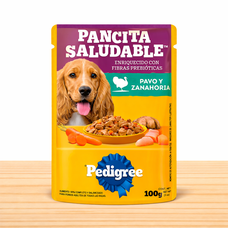 POUCHE PEDIGREE PANCITA SALUDABLE X 100 GR _ SABOR PAVO/ZANAHORIA