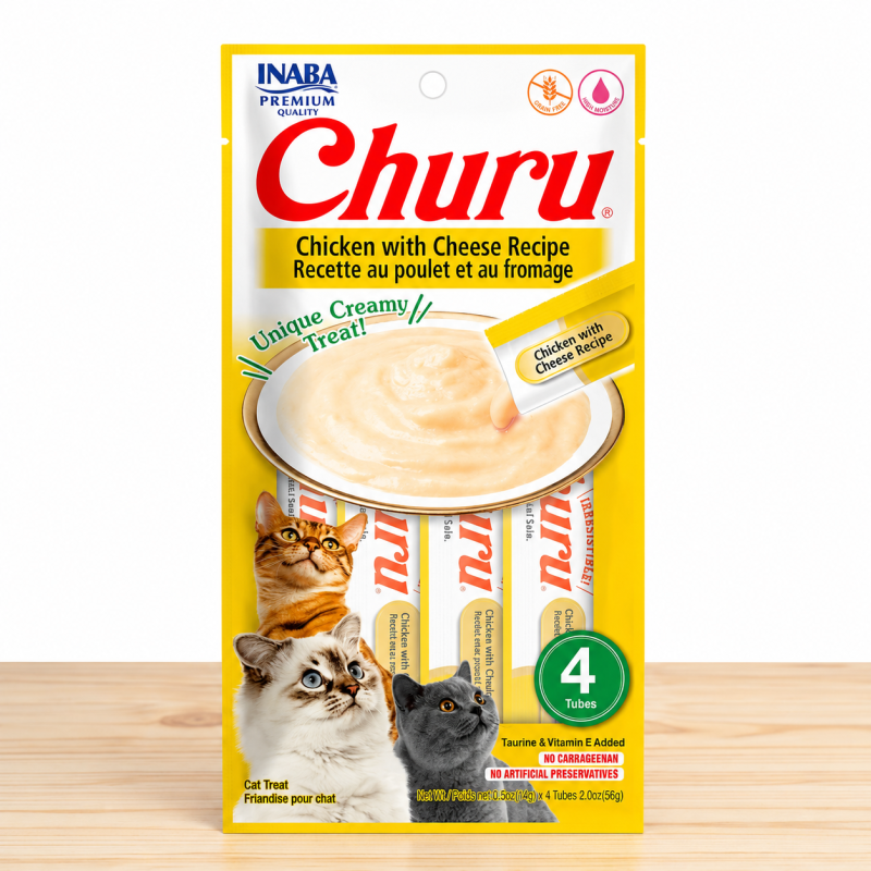 CHURU GATO X 4 UND _ SABOR CHICKEN/CHEESE