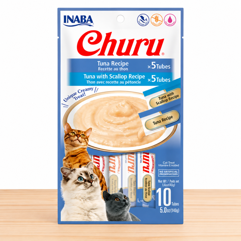 CHURU GATO X 10 UND _ SABOR TUNA/SCALLOP