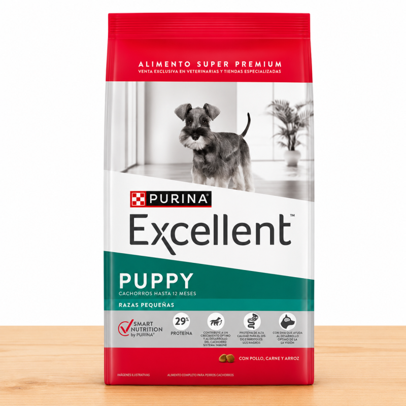 EXCELLENT DOG PUPPY RAZA PEQUEÑA _ TAMAÑO X 3 KG