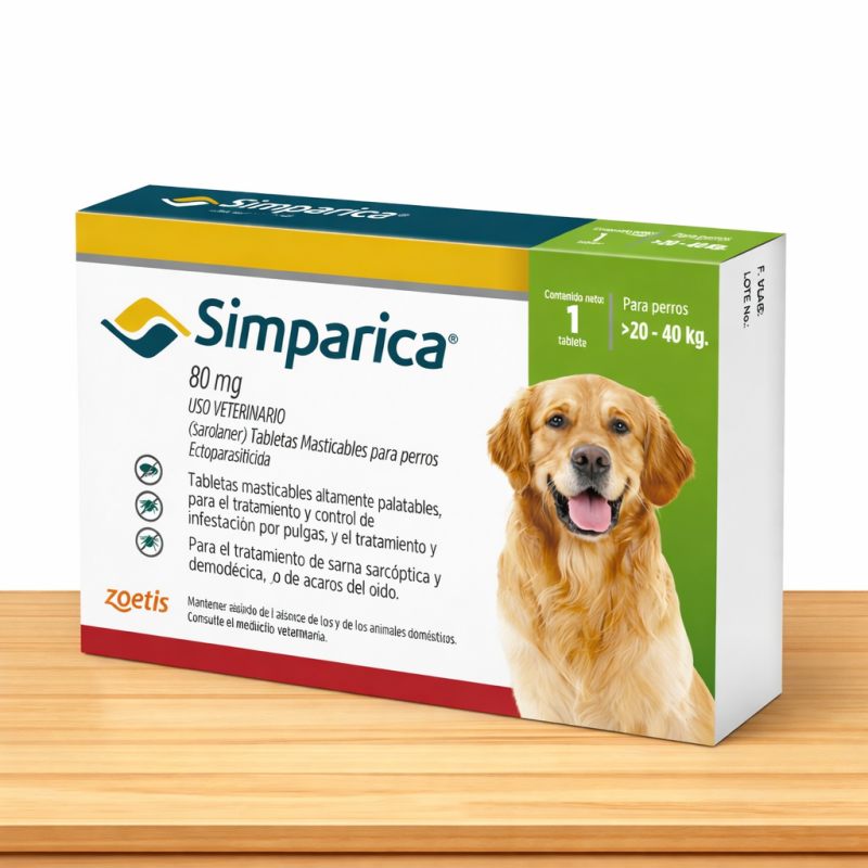 SIMPARICA 80 MG 20-40 KG / VERDE