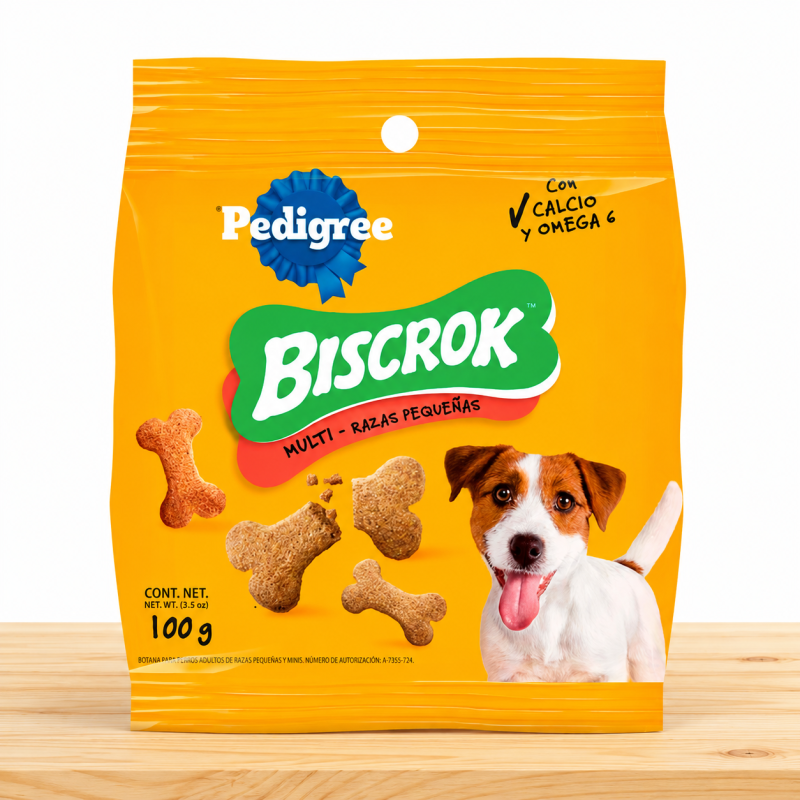 GALLETAS PEDIGREE BISCROK RAZA PEQUEÑA X 100 GR