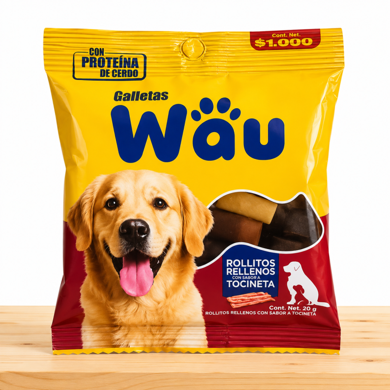 GALLETAS PERRO WUAU X 20 GR _ SABOR TOCINETA
