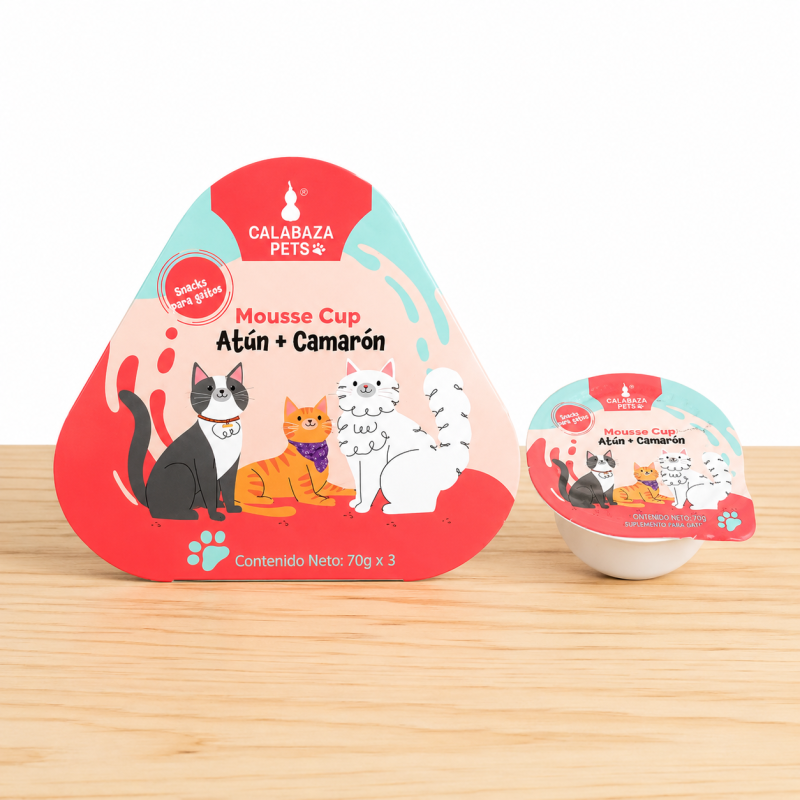 MOUSSE CUP GATO ATUN/CAMARON _ TAMAÑO X UND