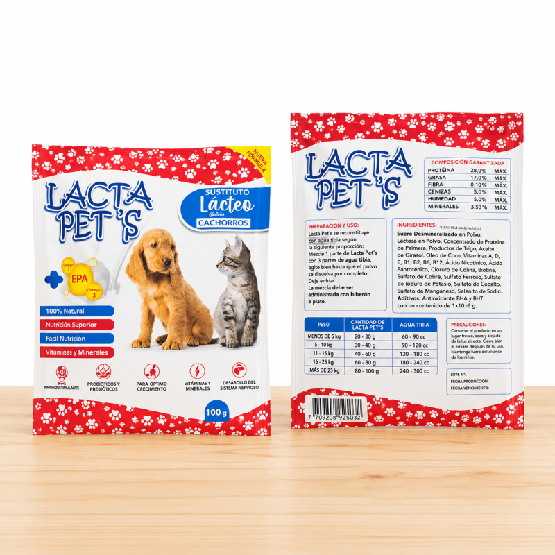 LECHE LACTA PETS _ TAMAÑO X SOBRE (100 GR)