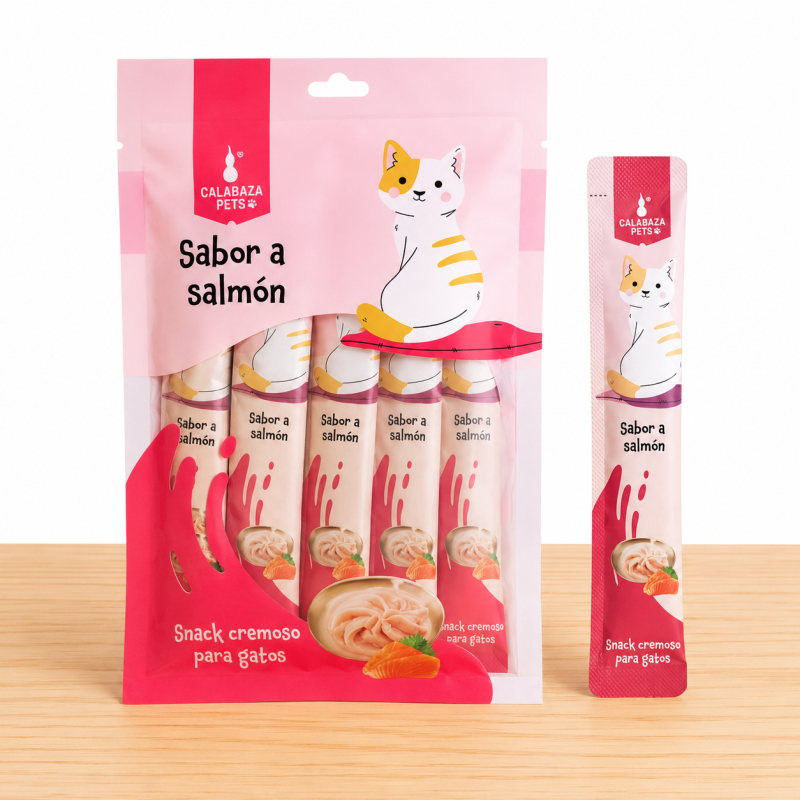 SNACK CREMOSO GATO CALABAZA X 5 UND_ SABOR SALMON