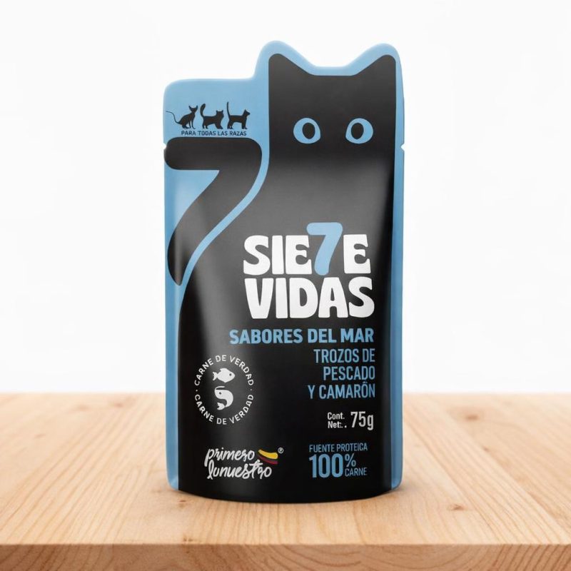 POUCHE 7 VIDAS GATO X 75 GR _ SABOR SABORES DE MAR