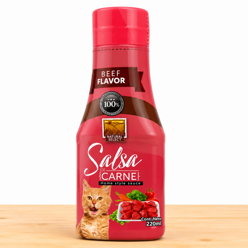NATURAL SELECT SALSA GATOS X 220 ML _ SABOR CARNE