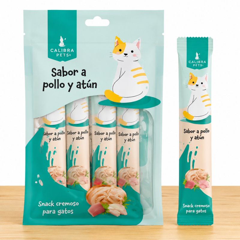 SNACK CREMOSO GATO CALABAZA X 5 UND_ SABOR POLLO/ATUN