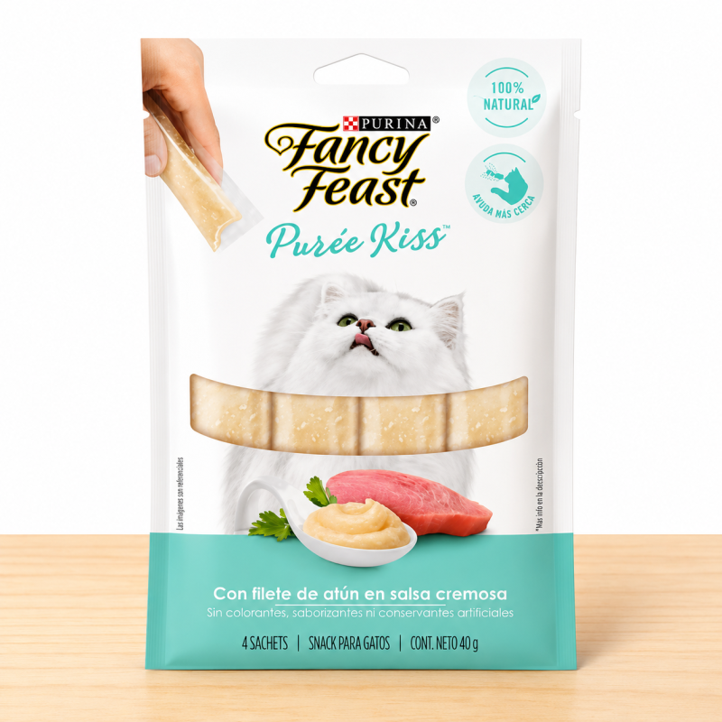 FANCY FEAST PUREE KISS PAQ X 4 UND _ SABOR ATUN