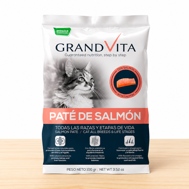 GRAND VITA PATE GATO X 100 GR _ SABOR SALMON