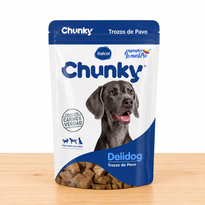 POUCHE DELIDOG CHUNKY X 100 GR _ SABOR PAVO