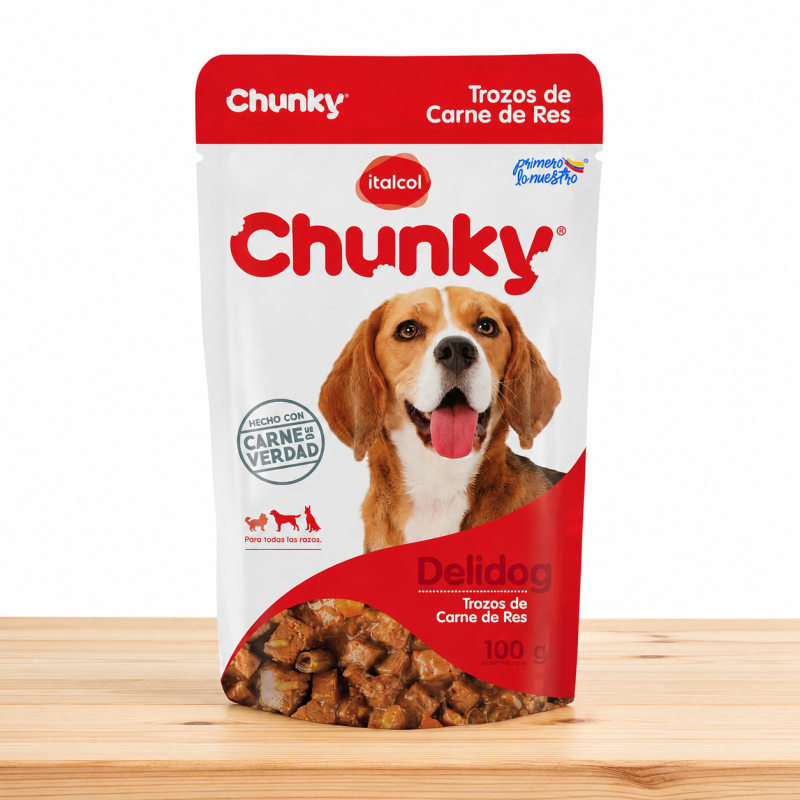 POUCHE DELIDOG CHUNKY X 100 GR _ SABOR RES