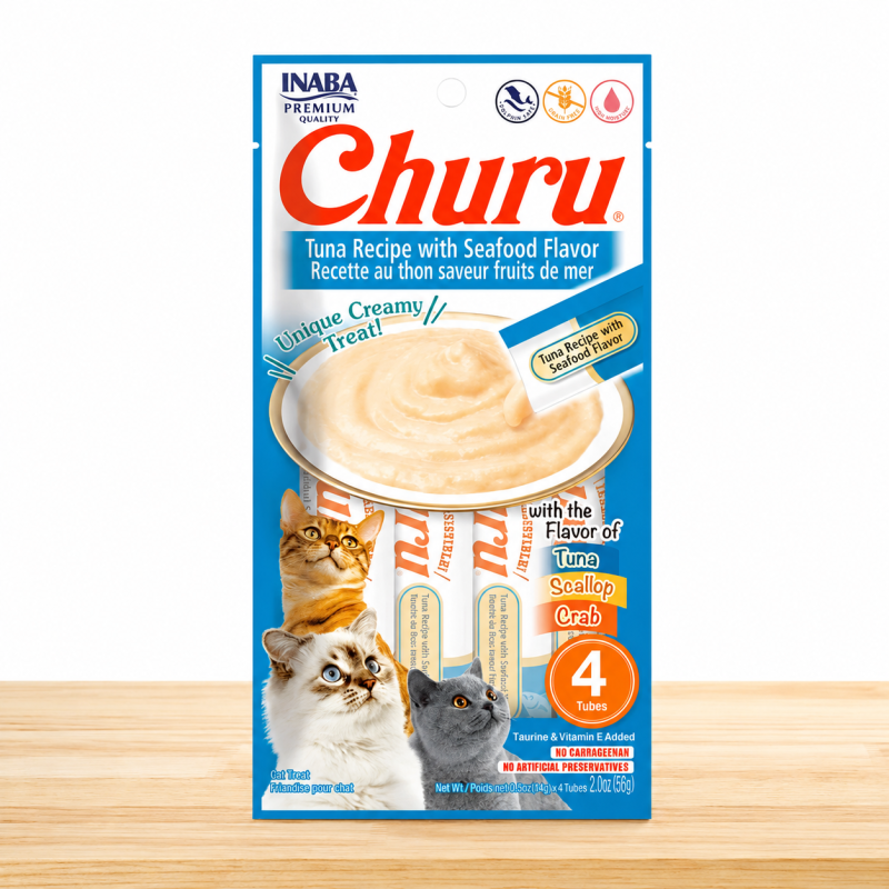 CHURU GATO X 4 UND _ SABOR TUNA/SEAFOOD
