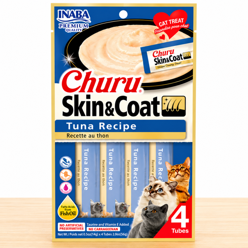 CHURU GATO SKIN & COAT X 4 UND _ SABOR TUNA