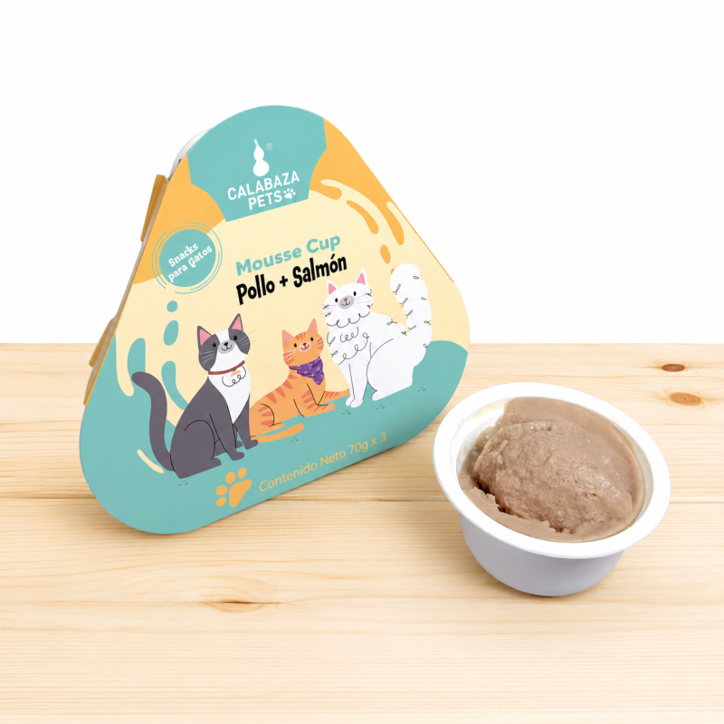 MOUSSE CUP GATO POLLO/SALMON _ TAMAÑO X UND