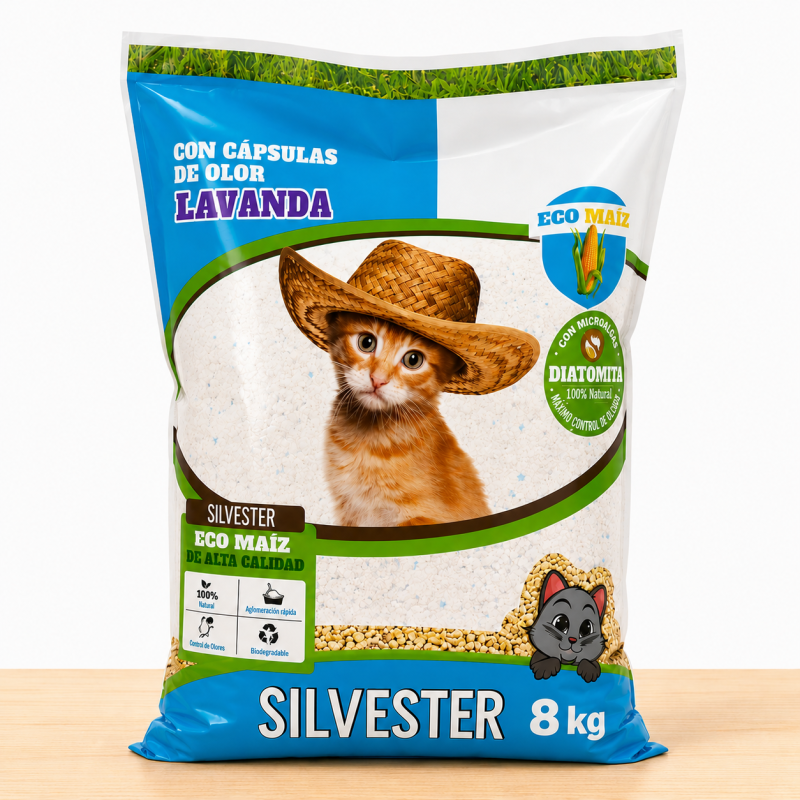 ARENA ECOMAIZ SILVESTER X 8 KG _ AROMA LAVANDA