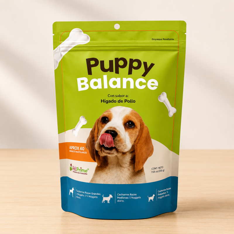 PUPPY BALANCE NUGGEST VITAMINAS CON PROBIOTICOS _ TAMAÑO X UND