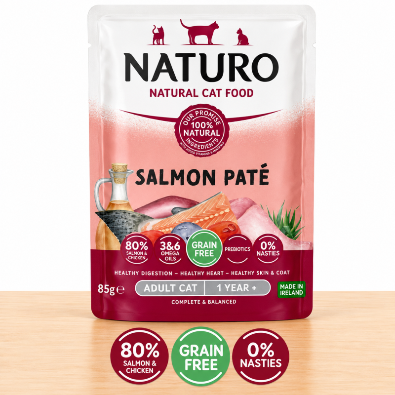 POUCHE GATO NATURO X 85 GR ADULTO _ SABOR PATE SALMON