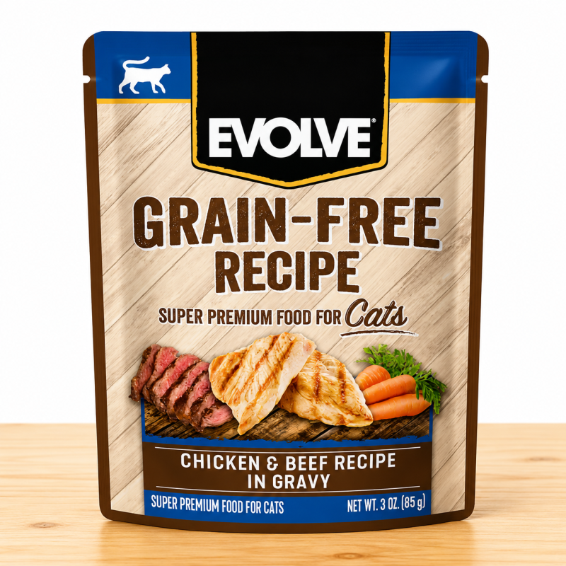 POUCHE EVOLVE CAT X 85 GR _ SABOR POLLO/CARNE
