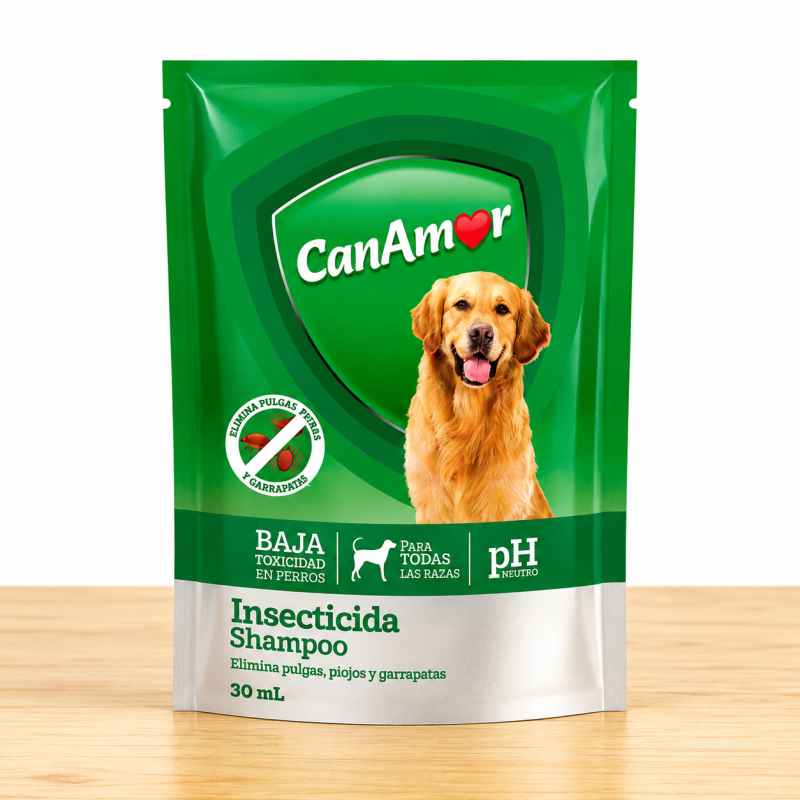 SHAMPOO CANAMOR INSECTICIDA _ TAMAÑO X SOBRE 30 ML