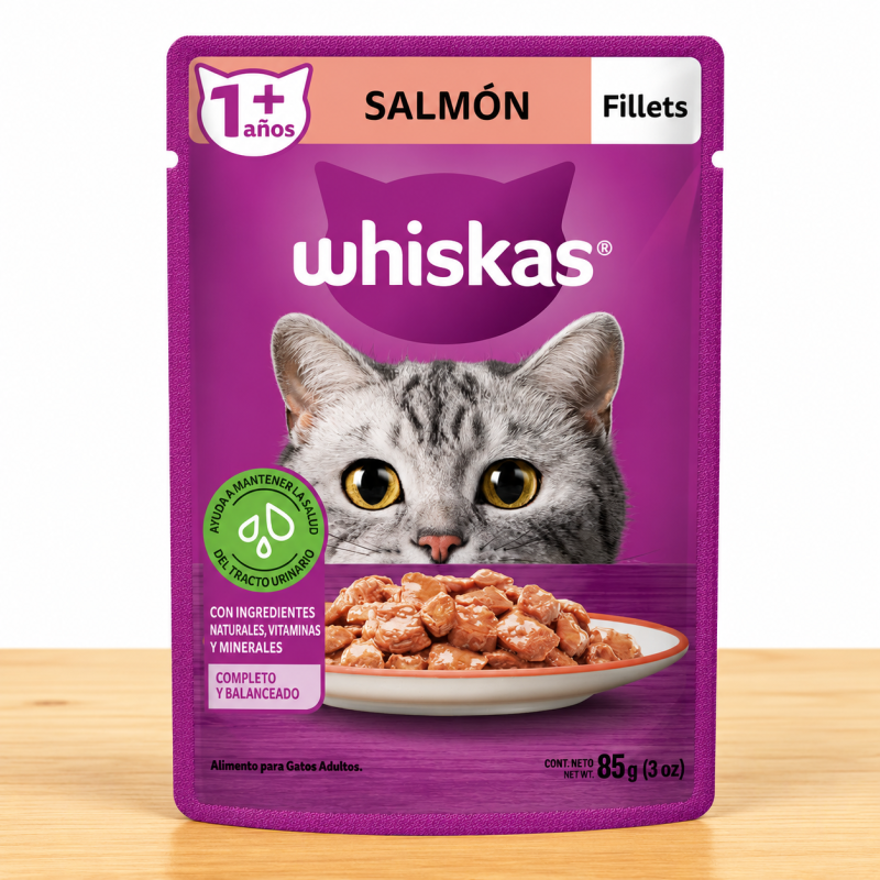 POUCHE WHISKAS ADULTO X 85 GR _ SABOR SALMON