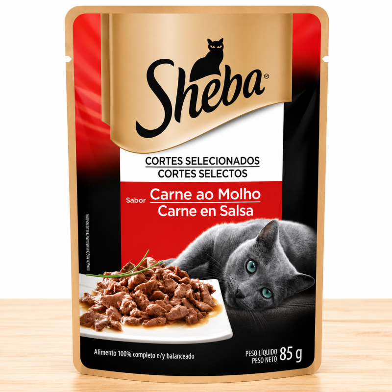 POUCHE SHEBA GATO X 85 GR _ SABOR CARNE