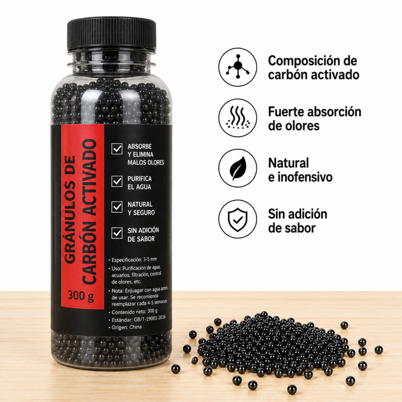 PERLAS DESODORANTES DE CARBON ACTIVADO PARA ARENA