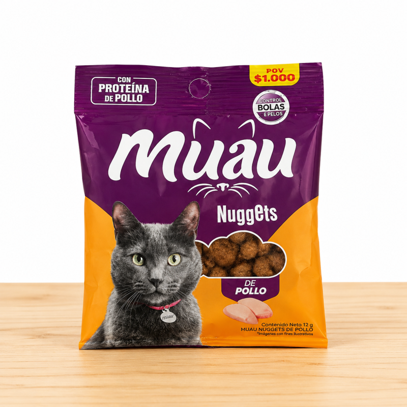 GALLETAS GATO MUAU X 12 GR _ SABOR POLLO