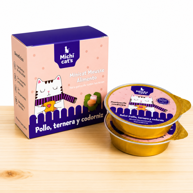MINICAN MOUSSE GATO X UND 30 GR _ SABOR POLLO/TERNERA/CODORNIZ