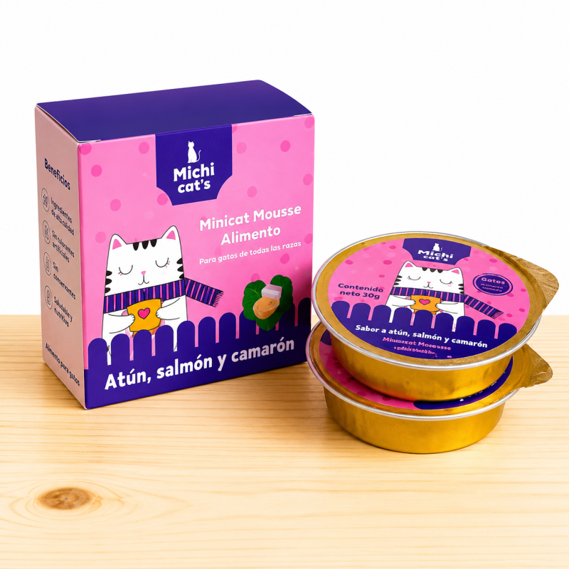 MINICAN MOUSSE GATO X UND 30 GR _ SABOR ATUN/SALMON/CAMARON