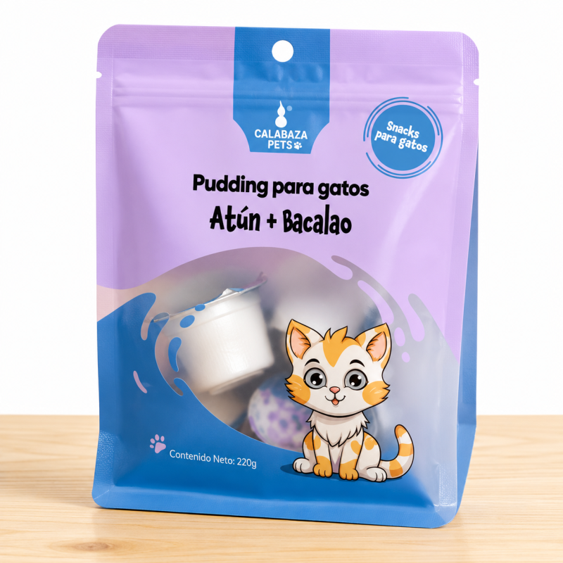 PUDDING PARA GATOS X 220 GR _ SABOR ATUN/BACALAO