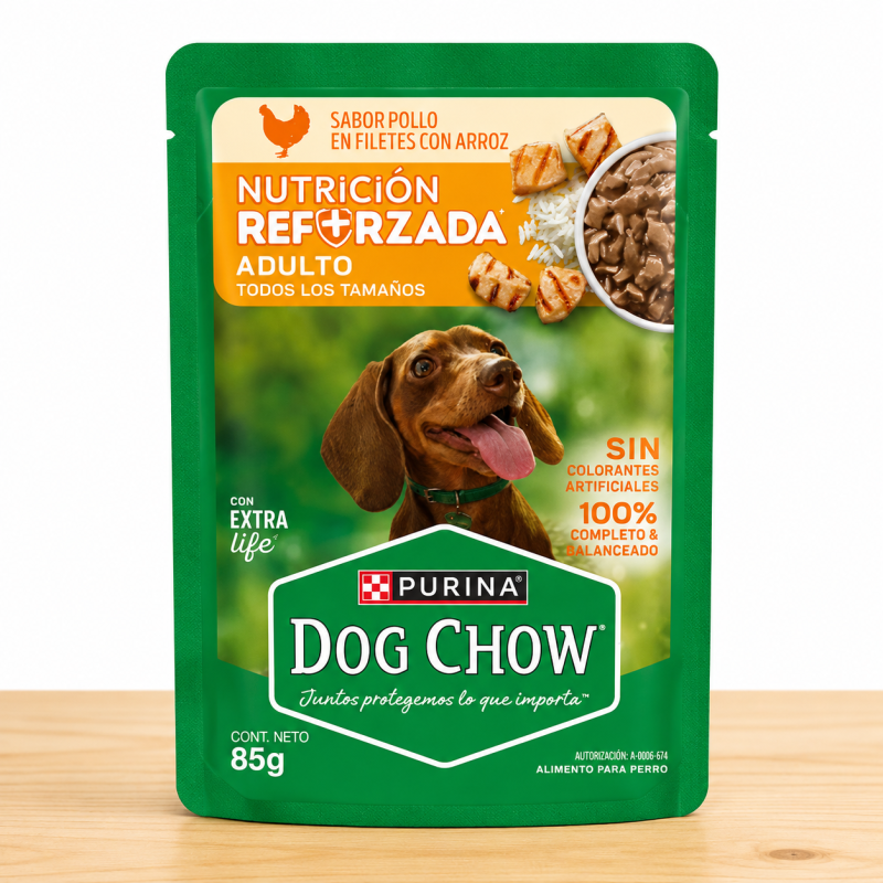 POUCHE DOG CHOW ADULTO NUTRICION REFORZADA X 85 GR _ SABOR POLLO