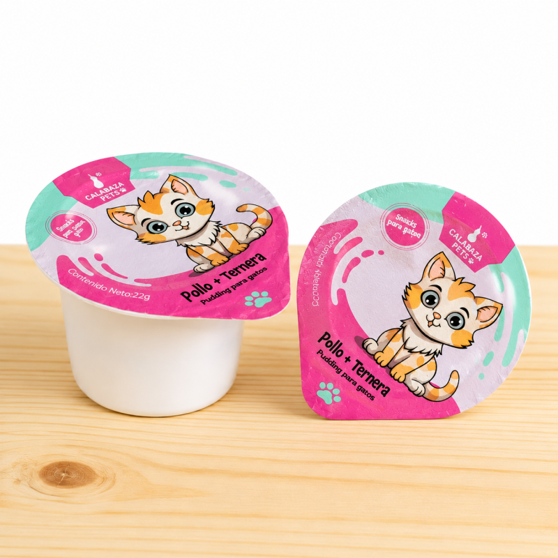 PUDDING PARA GATOS X UND _ SABOR POLLO/TERNERA
