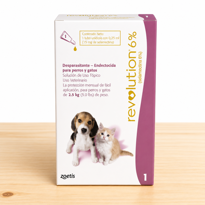 REVOLUTION 6% HASTA 2.5 KG X 0.25 ML / ROSADO