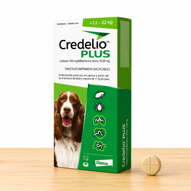 CREDELIO PLUS PERRO 11 - 22 KG / VERDE (450 MG)